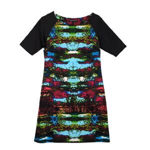 Chris McLaughlin Women's 4 Psychedelic Trees Bodycon Dress, Stretch Fairy Grunge